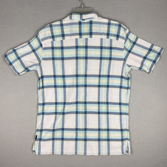 Patagonia Organic Cotton Button Up Short Sleeve Plaid XL Great Condition Green - Picture 2 of 7